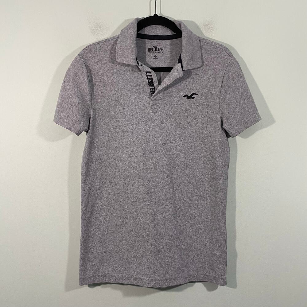 Hollister Men Grey Advanced Stretch Short Sleeve Polo Size S